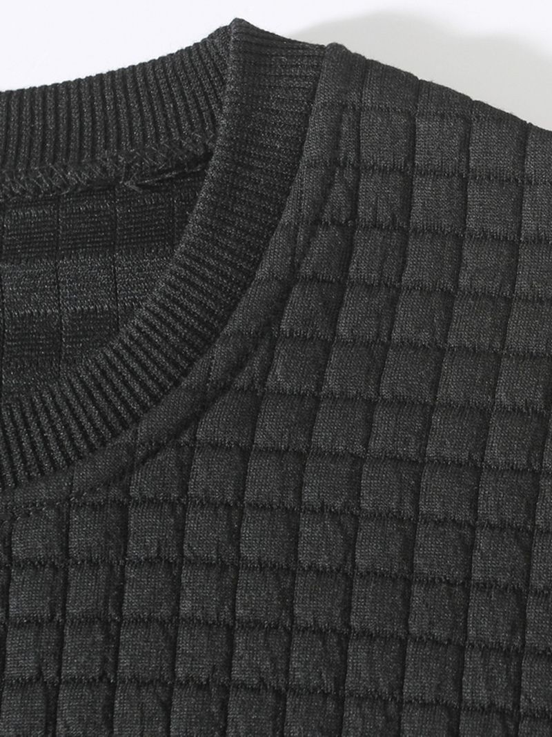 Ropa para hombre, otoño e invierno, camisa informal ajustada para hombre, camiseta de manga larga con cuello redondo y diseño de gofre_voghion.com