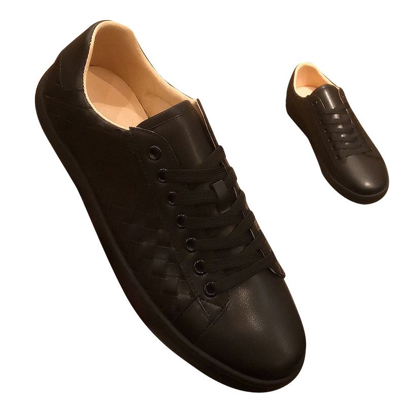 Europäische Herrenmode, Hochwertige Echtleder-Webbrettschuhe, Vielseitige Schwarze Freizeitschuhe für Herren 2025_voghion.com
