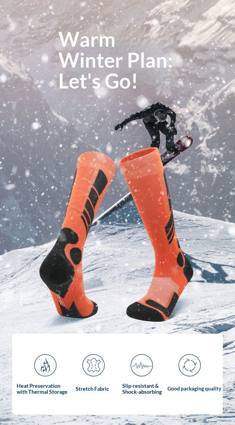 Surge Surge Herbst-Schneesocken aus warmer Merinowolle, Sport-, Ski- und Wintersocken, dick, lang, für Damen und Herren, zum Wandern und Laufen_voghion.com