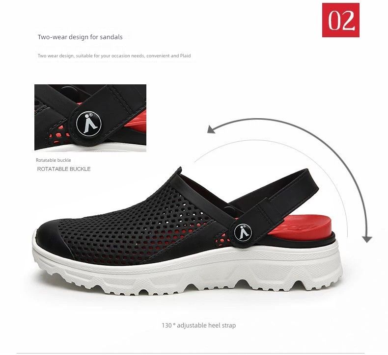 Pantofole estive da uomo alla moda antiscivolo per padre di mezza età, sandali per anziani con punta chiusa e suola spessa_voghion.com