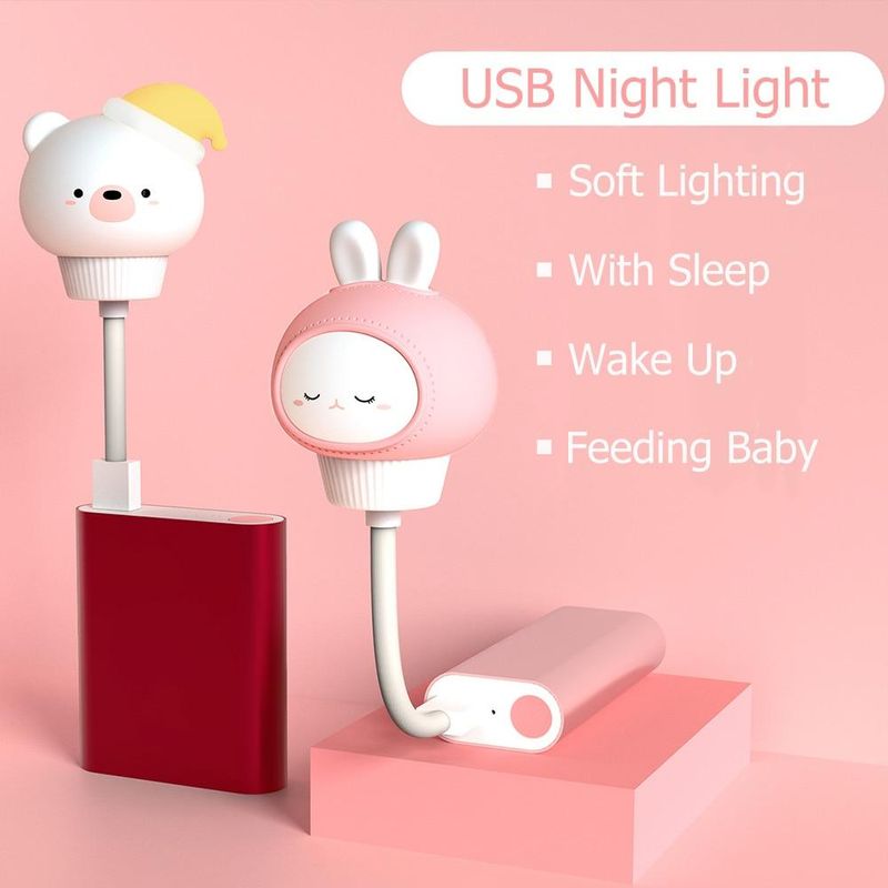 1PC LED Chlidren USB Nachtlicht Niedliche Cartoon Nacht Lampe Bär Fernbedienung für Baby Kid Schlafzimmer Dekor Nacht lampe Weihnachtsgeschenk_voghion.com