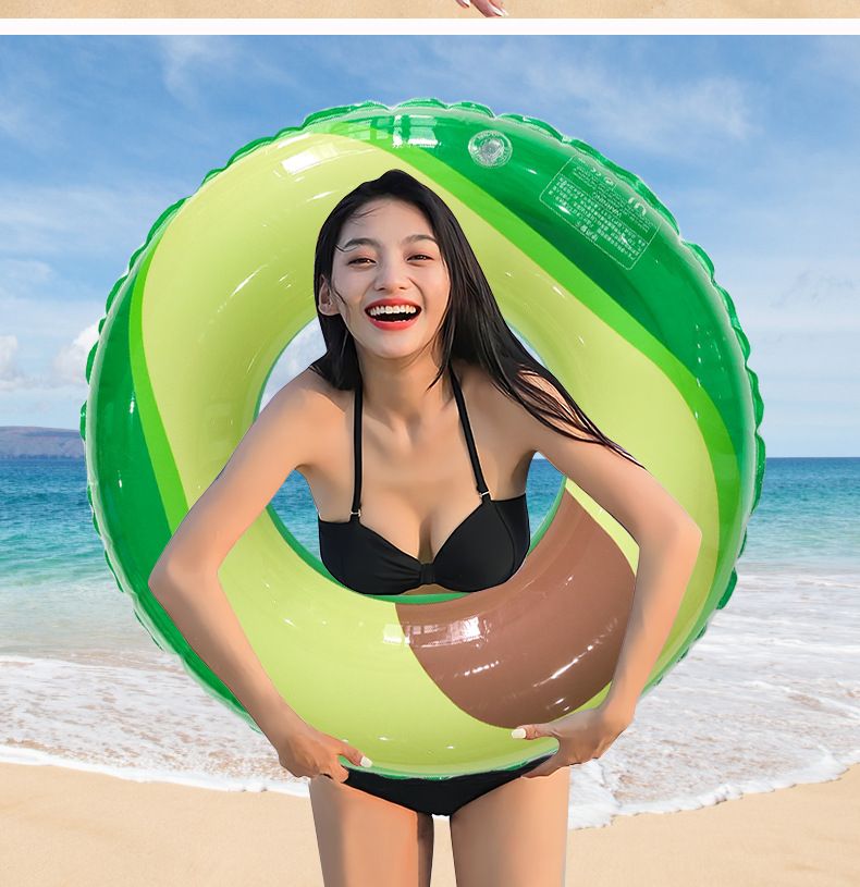 Salvagente gonfiabile per adulti a forma di avocado - PVC spesso con schienale e galleggiante ascellare (galleggiante gonfiabile per piscina per il relax, resistente e confortevole)_voghion.com