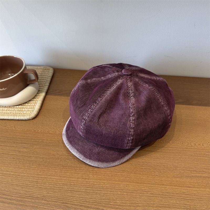 Women's Brown Beret, Versatile Octagonal Hat 2025 Fall/Winter New_voghion.com