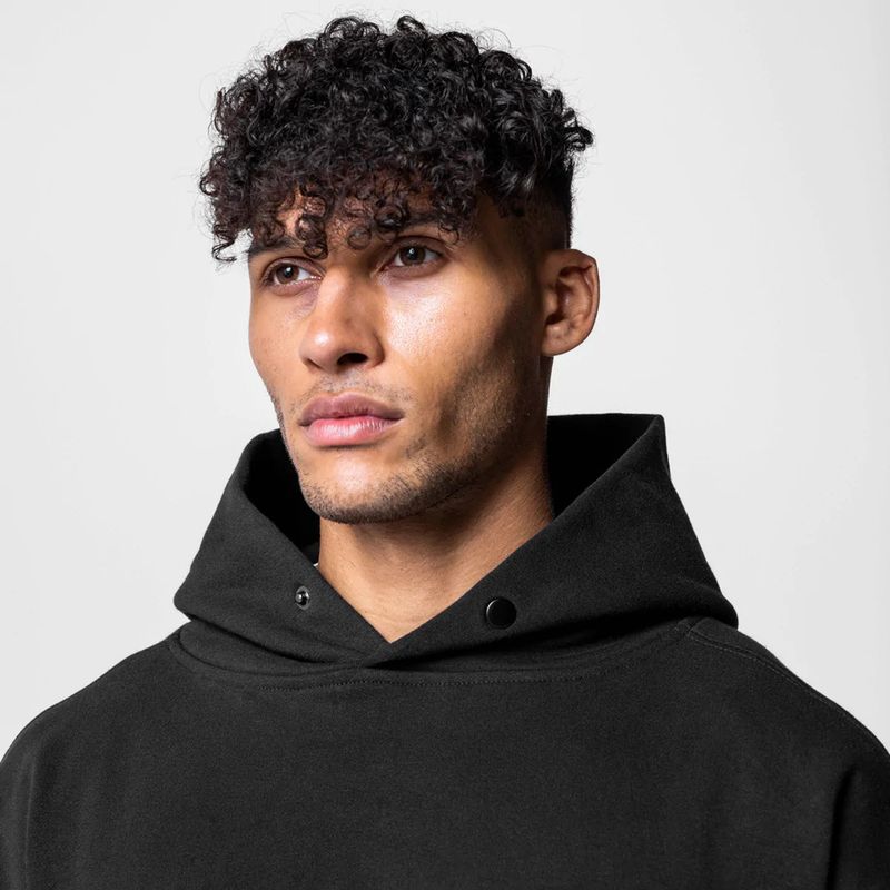 Schwerer Kapuzenpullover für Herren – Übergroße Passform, Design mit überschnittenen Schultern, Baumwollmischgewebe für Fitnessstudio, Laufen und Freizeit_voghion.com