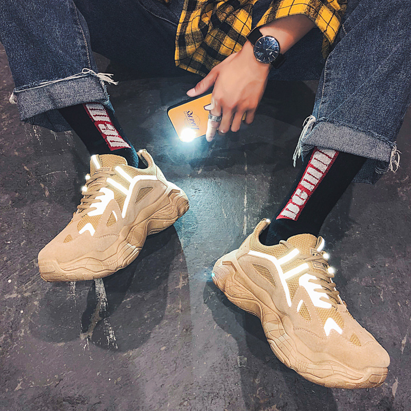 Scarpe casual da uomo per studenti, stile coreano, primavera e autunno 2025, con sneakers riflettenti ING Trend e papà_voghion.com