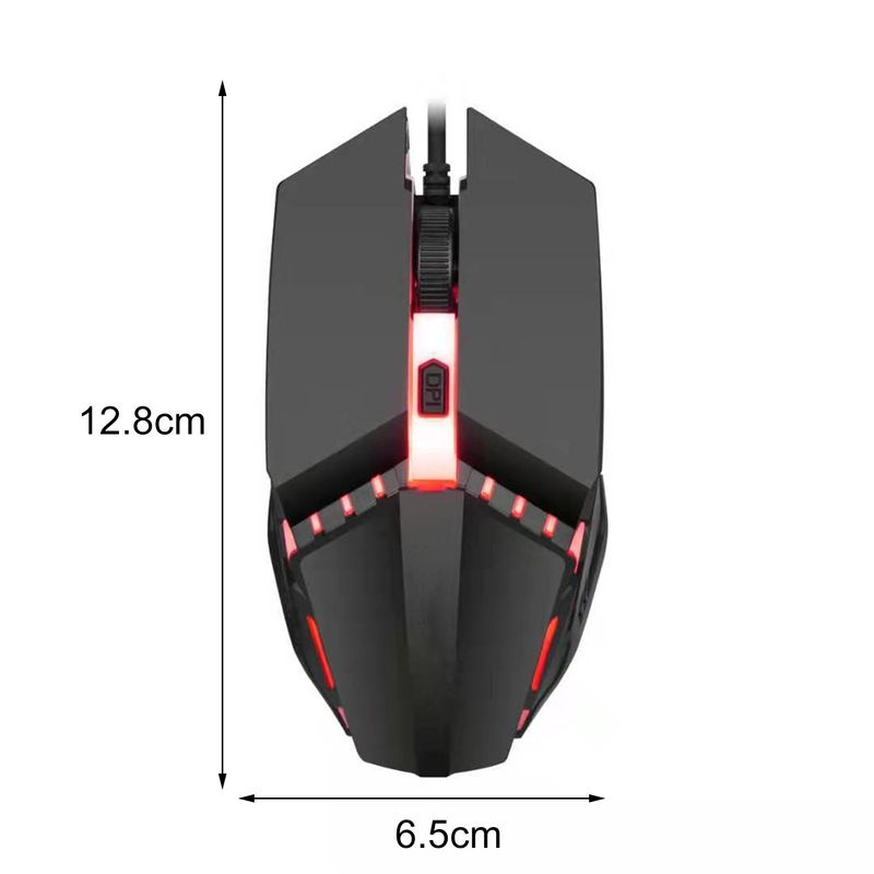 Interfaz USB luminosa ergonómica M11 agarre cómodo alta sensibilidad DPI ajustable 4 botones ordenador juegos por cable_voghion.com