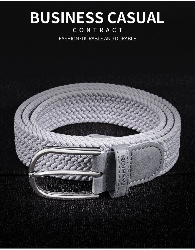 HOT Men's woven canvas with arbitrary elastic belt male student young man hundred buckle waistband tide_voghion.com