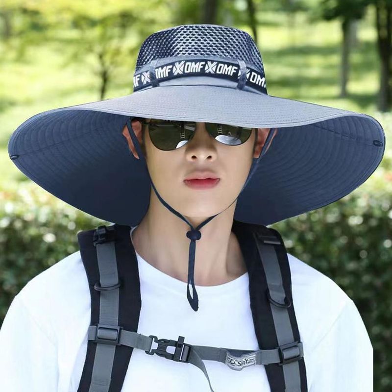 Chapeau de soleil à large bord de 5,9 pouces, protection UV, casquette de pêcheur respirante, pliable, pour hommes et femmes, pêche en plein air, randonnée, plage_voghion.com