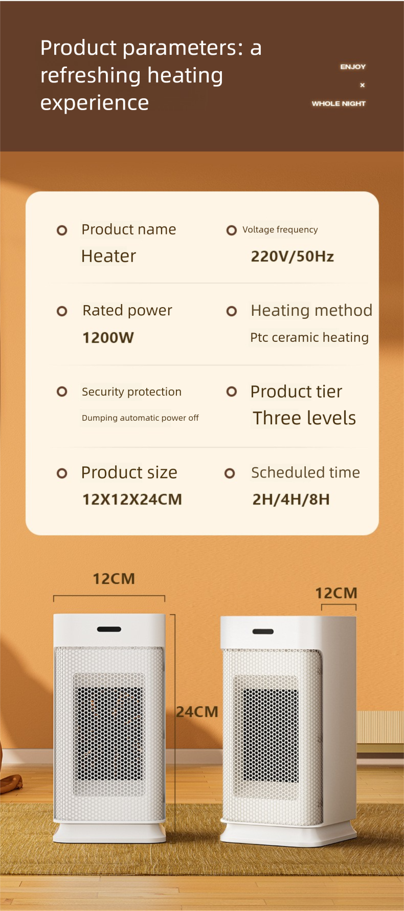Riscaldatore elettrico piccolo da tavolo con timer oscillante, spina UE/USA, riscaldamento rapido per uso domestico_voghion.com