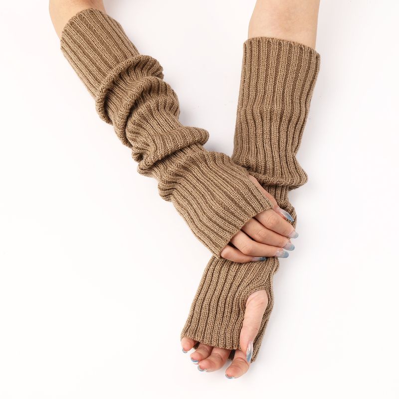 G-11 Straight Long Gloves Autumn/winter New Knitted Wool Bouncing Di Men And Women JK Open Finger Warmth Stacked Sleeve_voghion.com