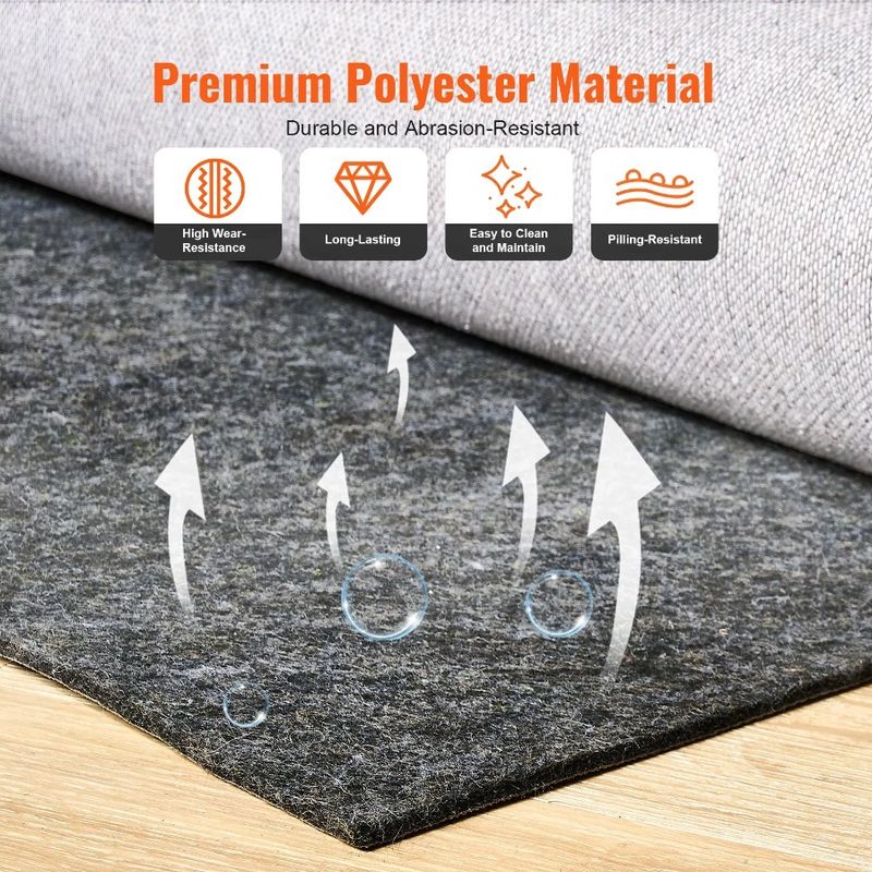 12' 0.24 X Pad protettivo spesso antiscivolo per tutti i pavimenti in moquette da 9' per tappeti_voghion.com