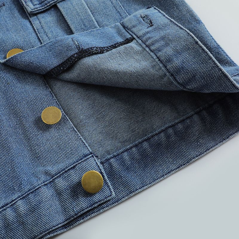 Children's Clothing New Girls' Denim Suits Fashionable Long Sleeved Jackets And Flared Pants_voghion.com