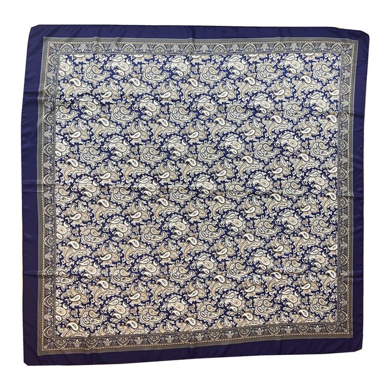 110cm Twill Paisley Print Silk Gift Square Scarf For Women_voghion.com