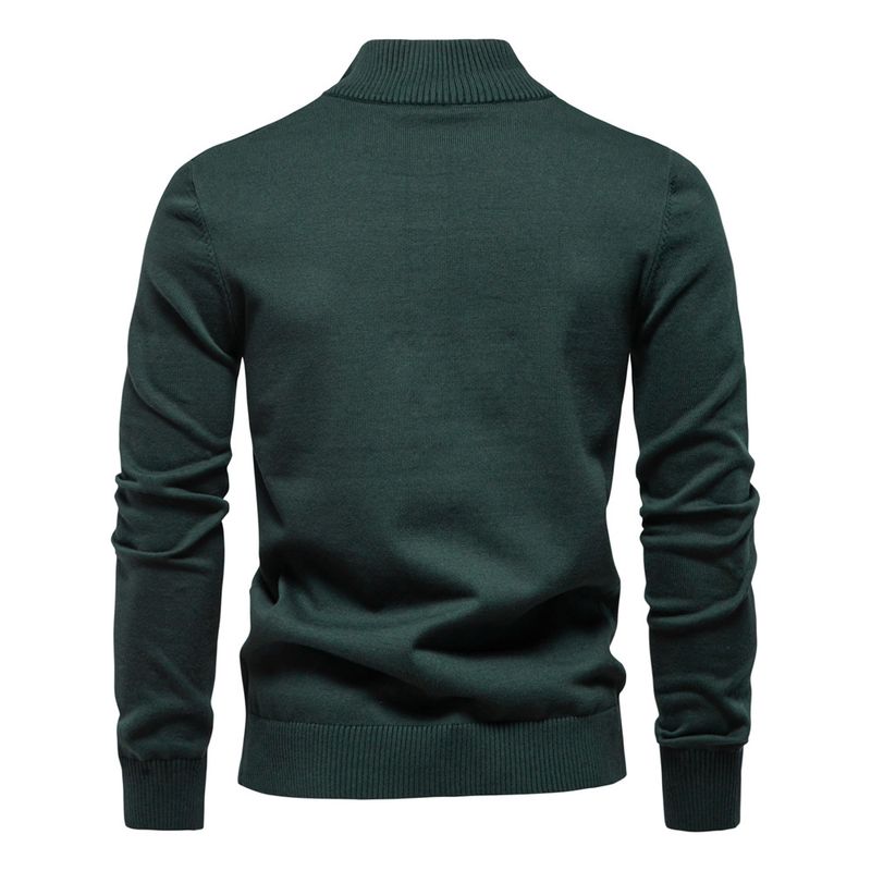 Herrenpullover Halbreißverschluss Strickpullover Lässiges gestreiftes Herrenoberteil_voghion.com