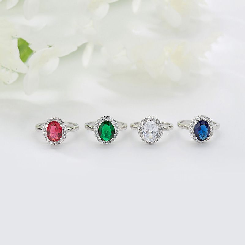 Simulated Pink Tourmaline For Women Live New Elegant Colorful Diamond Oval Zircon Ring_voghion.com