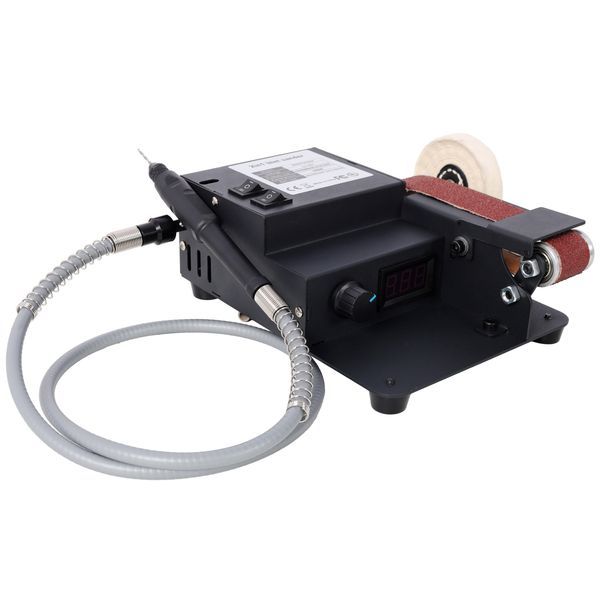 2-in-1 Belt Sander,350W Dual Motor Rotary Tool Sand Belt,Mini Electric Belt Sander Desktop Polisher,Multifunctional Power Tool_voghion.com