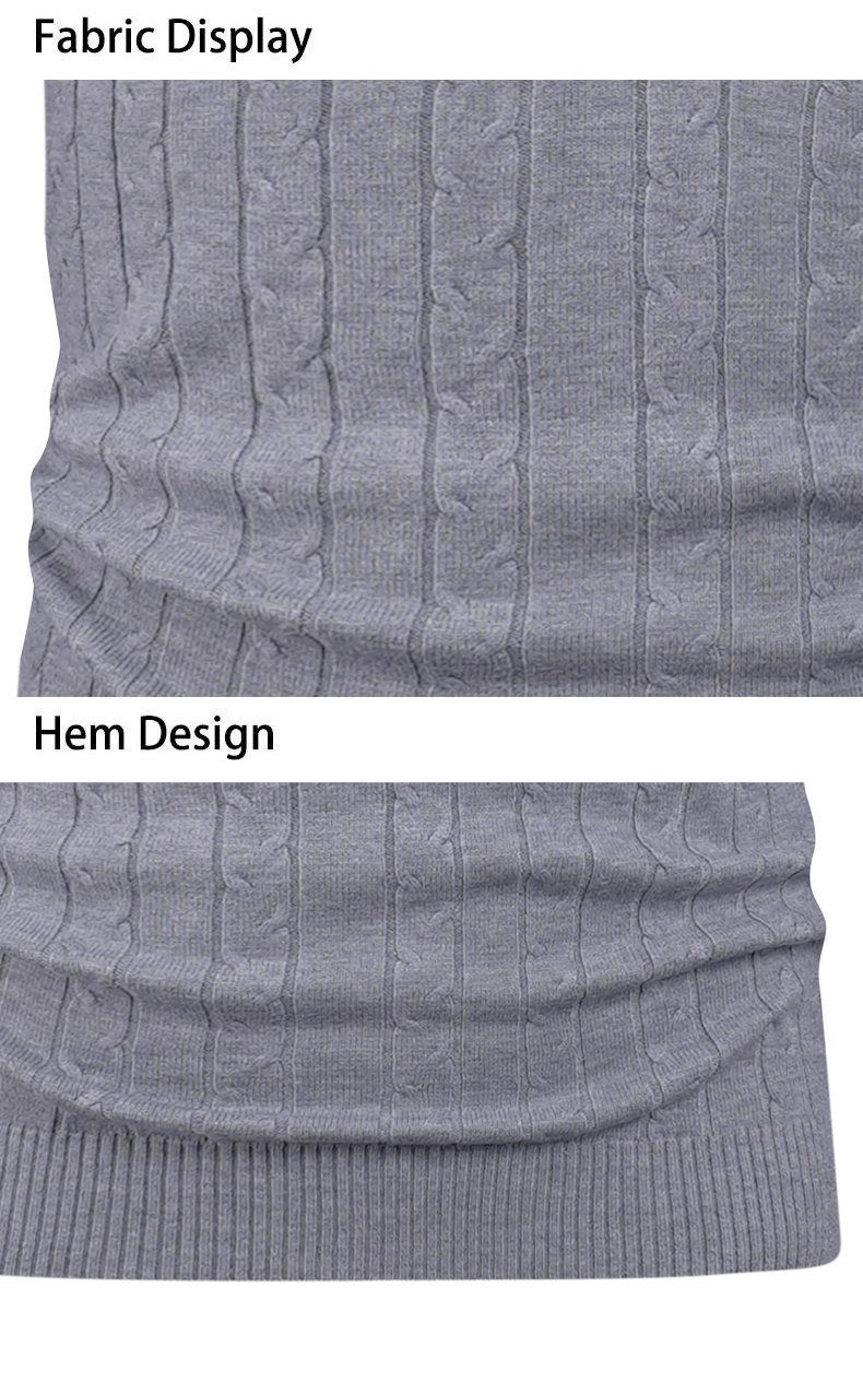 Stylischer Herren-Strickpullover mit halbem Reißverschluss – Atmungsaktiver und bequemer Pullover für die Freizeit und das Büro (Grau, Schwarz, Khaki, Kaffee)_voghion.com