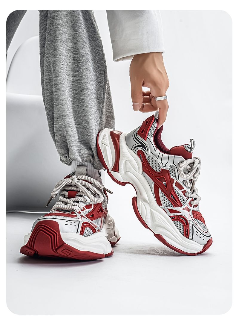 Men's Shoes 2026 New Winter Mesh Breathable Versatile Casual Sports Shoes Black Explosive Street Thick Sole Height Increasing Dad Shoes_voghion.com