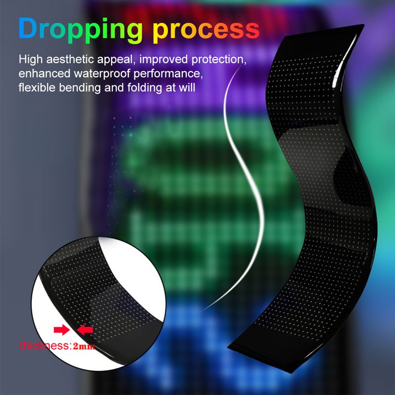 Dynamisches Devil's Eye LKW-Windschutzscheiben-Scrolling-Werbung Autoschild RGB DIY App-Steuerung LED-Panel Flexibles Displaylicht_voghion.com