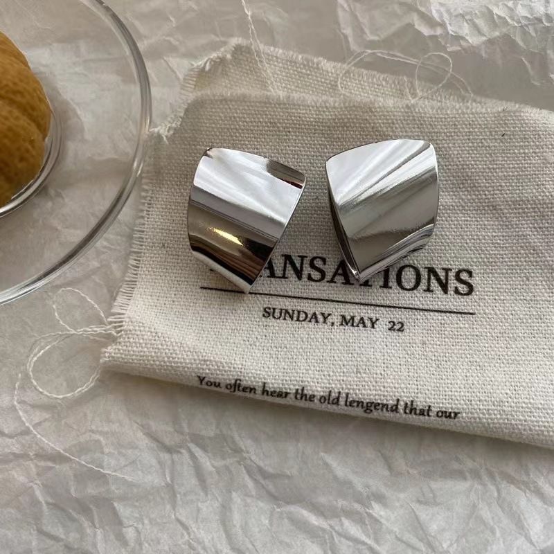 2024 New Fashion Style Exaggerated Glossy Geometric High-Quality Texture Earrings Minimalist Versatile Ear Jewelry_voghion.com