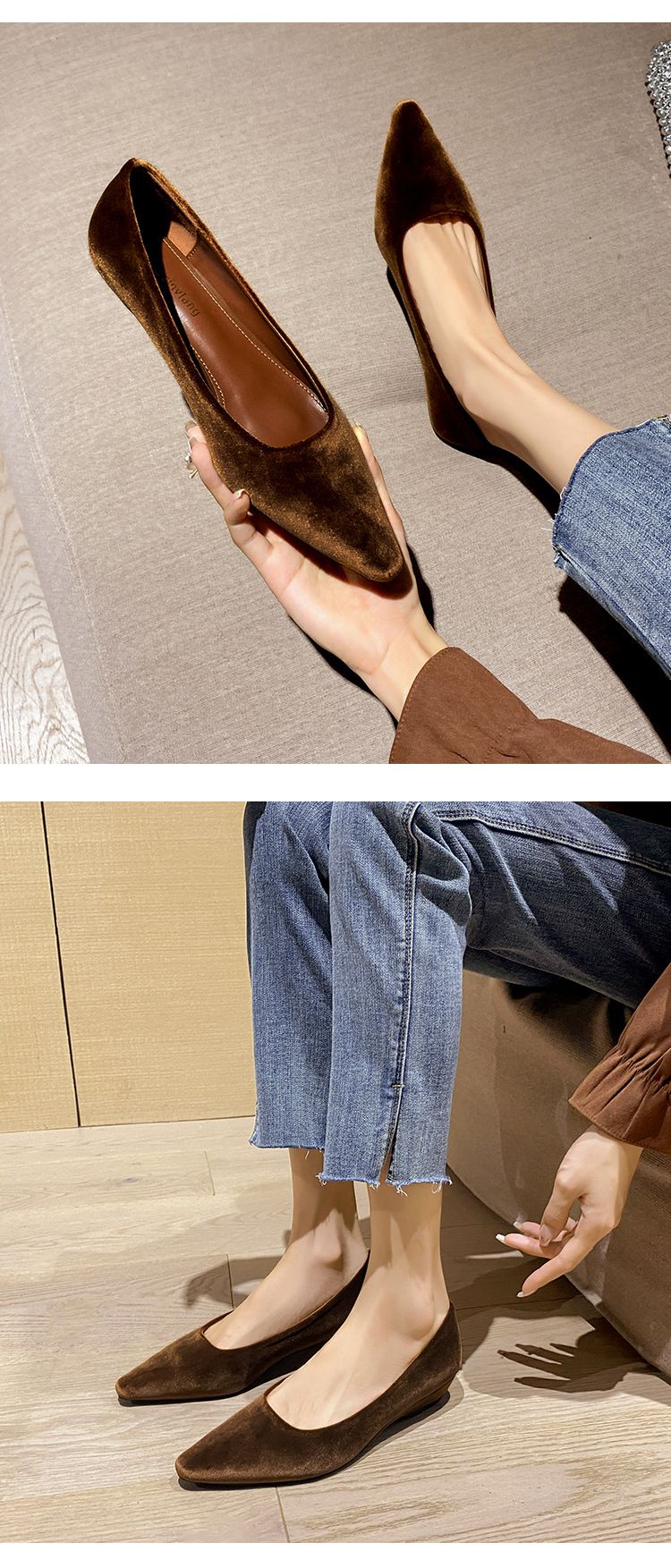 Chaussures simples Maillard pour femmes, chaussures de travail rétro à talon épais et à une pédale, chaussures de travail peu profondes pour les déplacements quotidiens_voghion.com