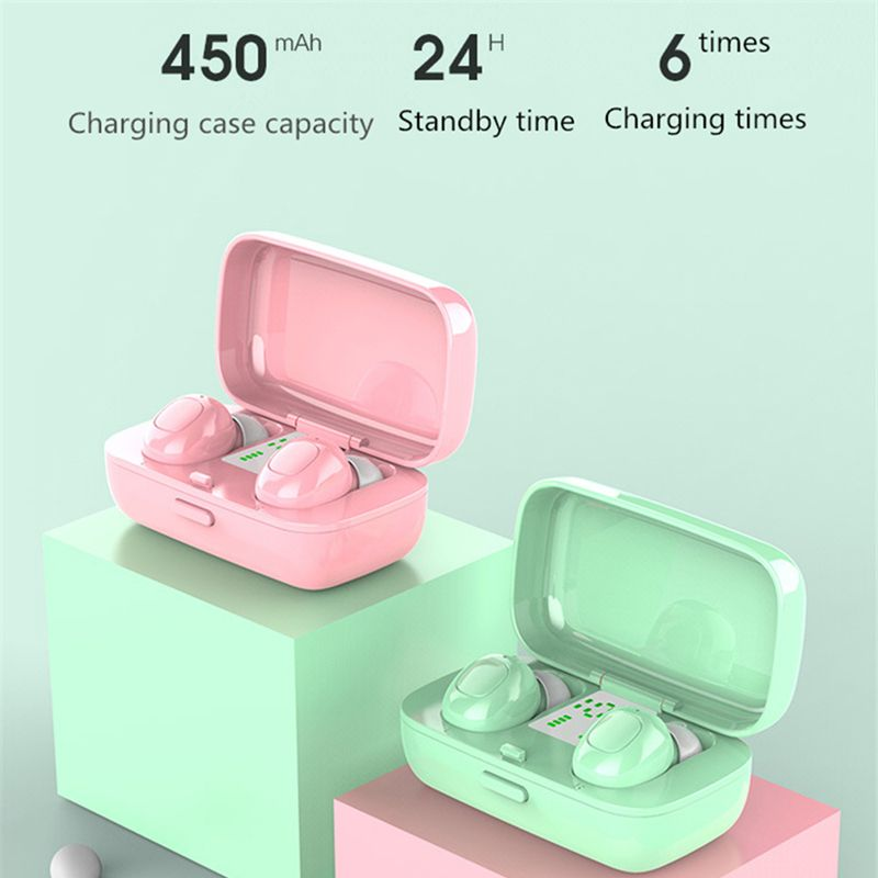 Bluetooth uyumlu Kulak İçi Müzik XG21 Kablosuz Gerçek Stereo 5.0 HiFi Mini Kulaklık Spor Kulakiçi_voghion.com