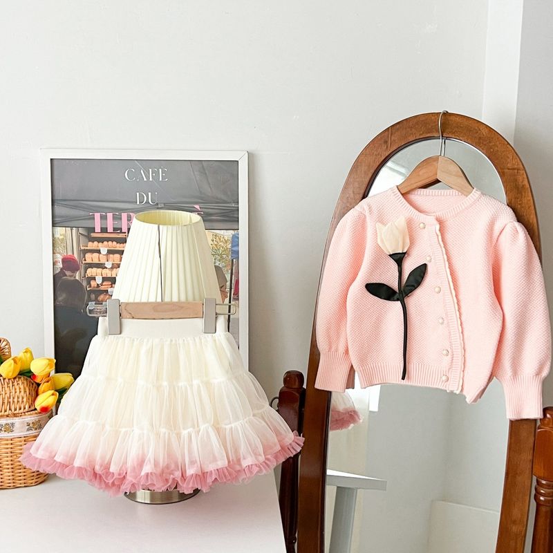 Pull-jupe pour enfants, petite jupe tricotée, style coréen, tendance, ensemble deux pièces, pour filles et bébés, automne et hiver, nouveauté 2025_voghion.com