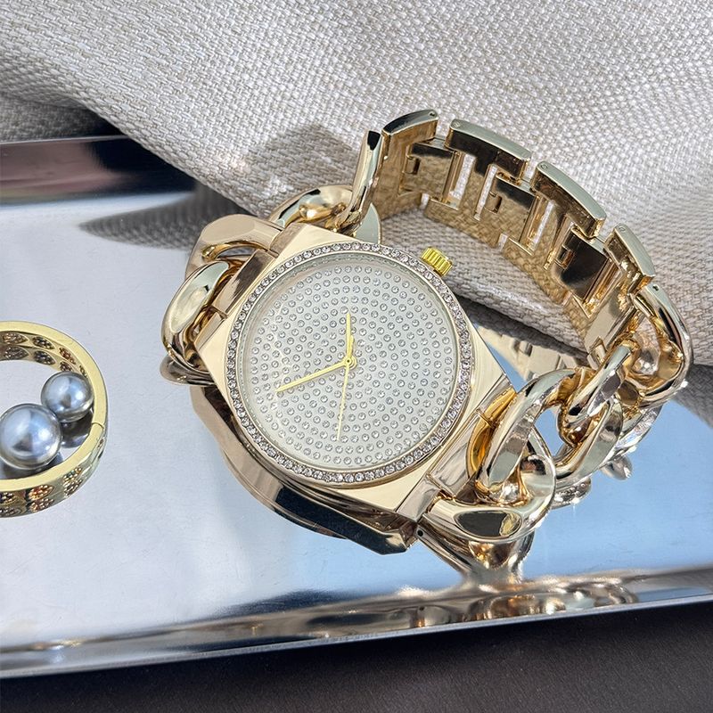 Montre à quartz de luxe pour homme et femme, style hip-hop, avec chaîne et diamants, idéale pour un usage quotidien, un anniversaire, la Saint-Valentin_voghion.com