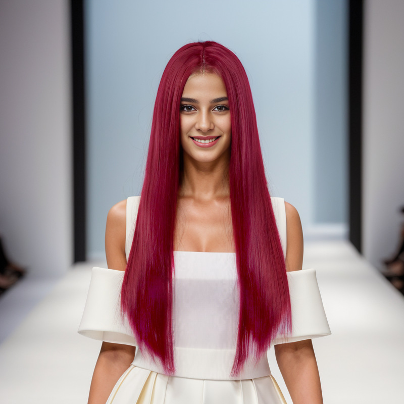 Parrucca sintetica Parrucca Wansheng 80 cm Media lunghezza Diritta Multi colore Universale Cosplay Capelli finti Set testa completa da donna_voghion.com