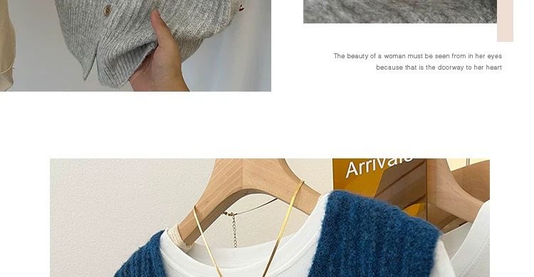 Francuski retro sweter z dzianiny z dekoltem w serek dla kobiet, odzież wierzchnia na jesień i zimę, bezrękawnik z miękkiego swetra, artystyczny_voghion.com