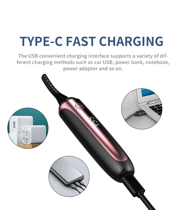 New electric eyelash curler, electric eyelash ironing device, mini eyelash shaper, electric ironing and intelligent temperature control_voghion.com
