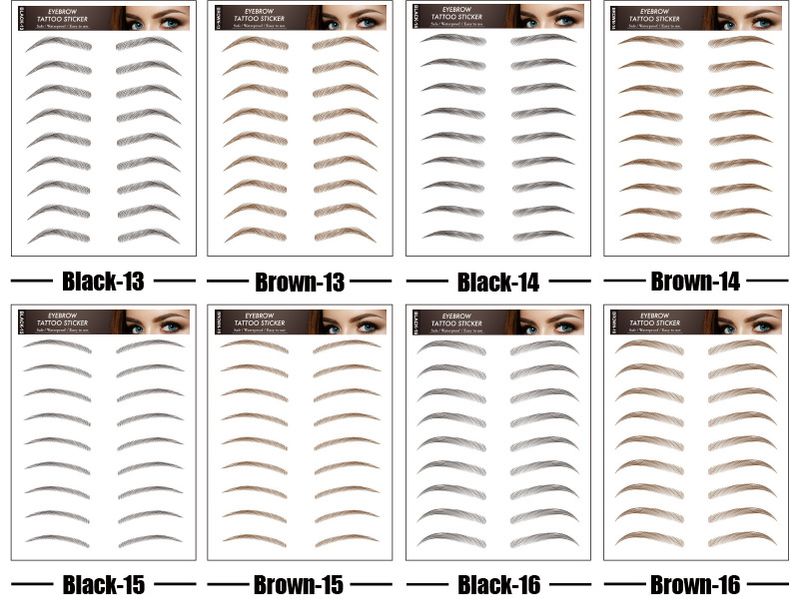 Autocollants de tatouage à l'eau pour sourcils 3D écologiques 6D, imperméables_voghion.com