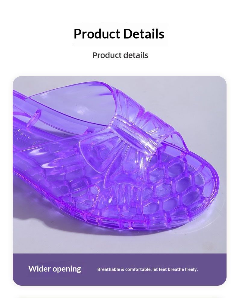 Voyage Mom's Old-Style Crystal Jelly antislippantoffels voor dames, zomer 2025, nieuwe antislip plastic pantoffels_voghion.com