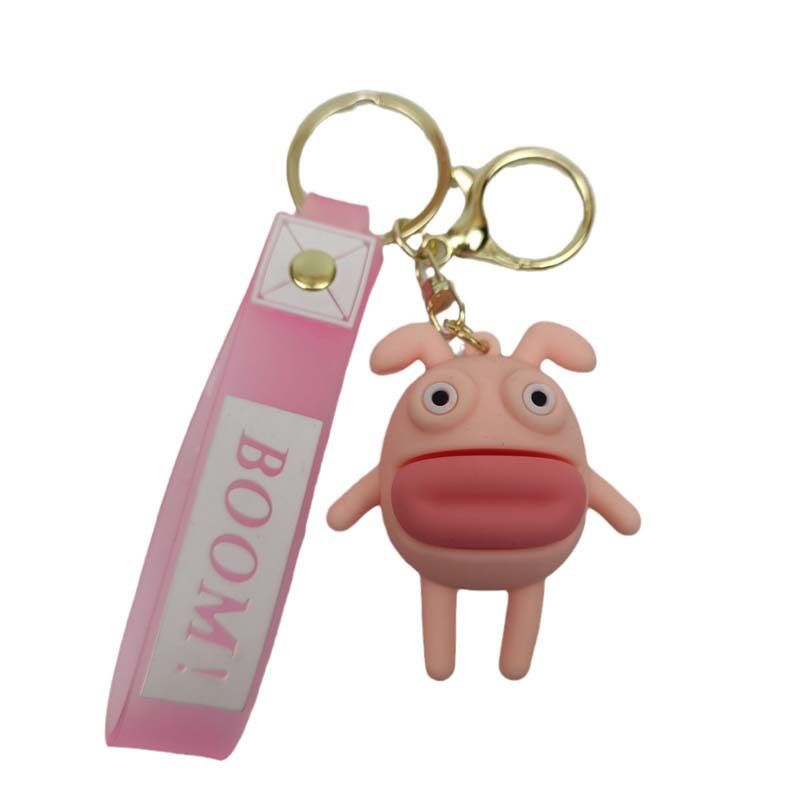 Exquisite Creative Perm Little Monster Fluffy Series Couple Car Backpack Keychain Pendant_voghion.com