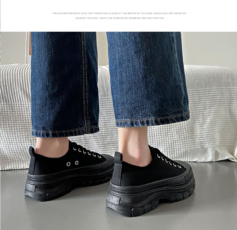 Spring Women's Canvas Sneakers - Style Breathable Platform Shoes | 4cm Height Increase Casual Shoes BR301-1_voghion.com