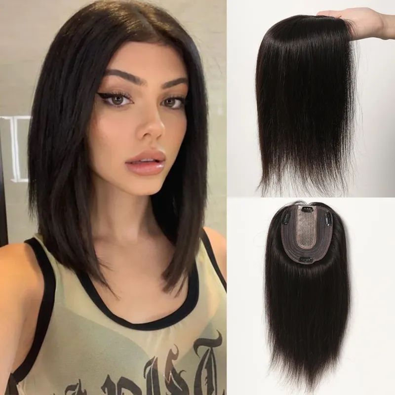 Topper per capelli umani castano chiaro per donne con capelli radi_voghion.com