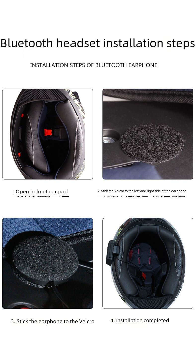 BSDDP hjelm Bluetooth headset trådløs forbindelse svar telefon afspil musik hjelm indbygget headset modifikation_voghion.com