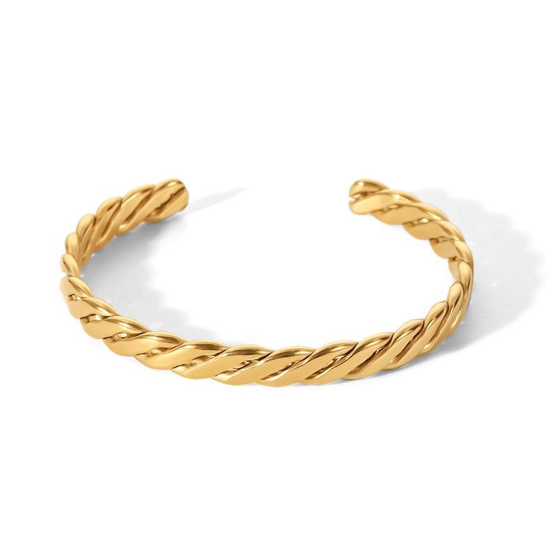 INS Franse nieuwe damesmode eenvoudige titanium roestvrijstalen vacuüm vergulde dikke Cubaanse kettingarmband_voghion.com