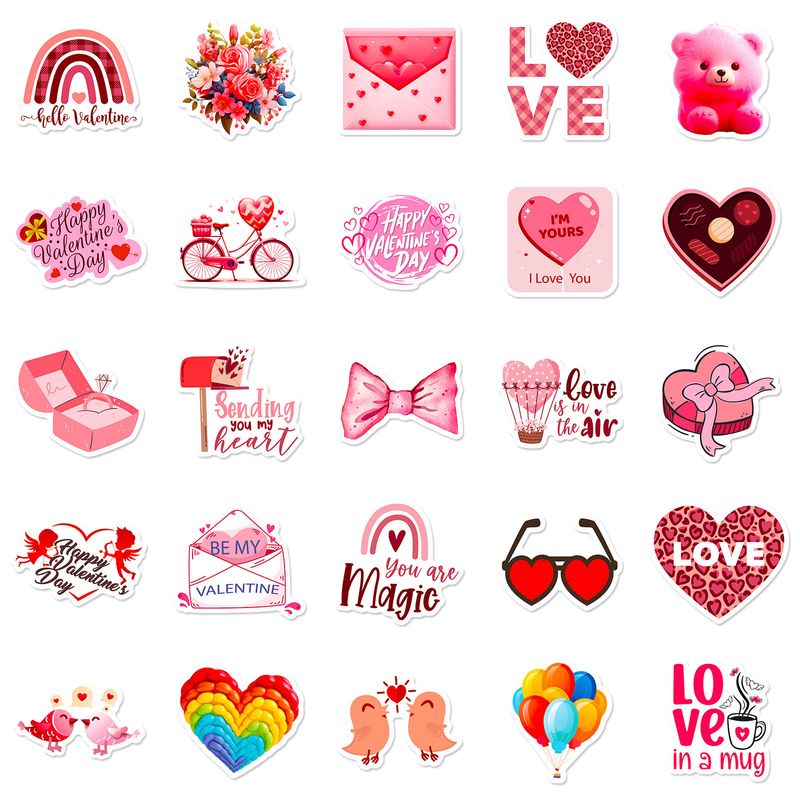 Schreibwaren Aufkleber Liebe Valentinstag Aufkleber Cartoon INS Süße Valentinstag Liebe LIEBE Romantische Liebe Graffiti Aufkleber_voghion.com