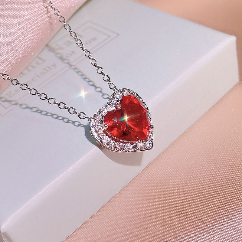 Natural Garnet Ring Pendant Earrings Three-Piece Jewelry Set For Women Korean And Japanese Style Hand Accessories Gift_voghion.com