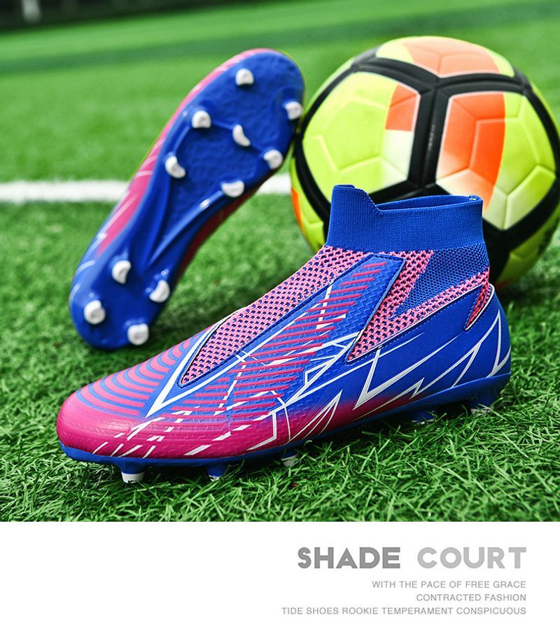 Fodboldsko til mænd Topkvalitets fodboldstøvler Klamper Græs Højkvalitets Trend skridsikker høj ankel Komfortabel træning_voghion.com