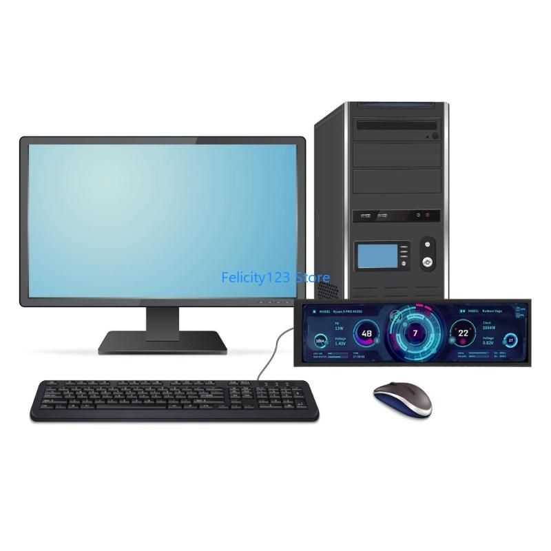 Display di monitoraggio per PC IPS con schermo secondario da 8,8 pollici, visualizzazione a 170°, struttura in lega di alluminio_voghion.com