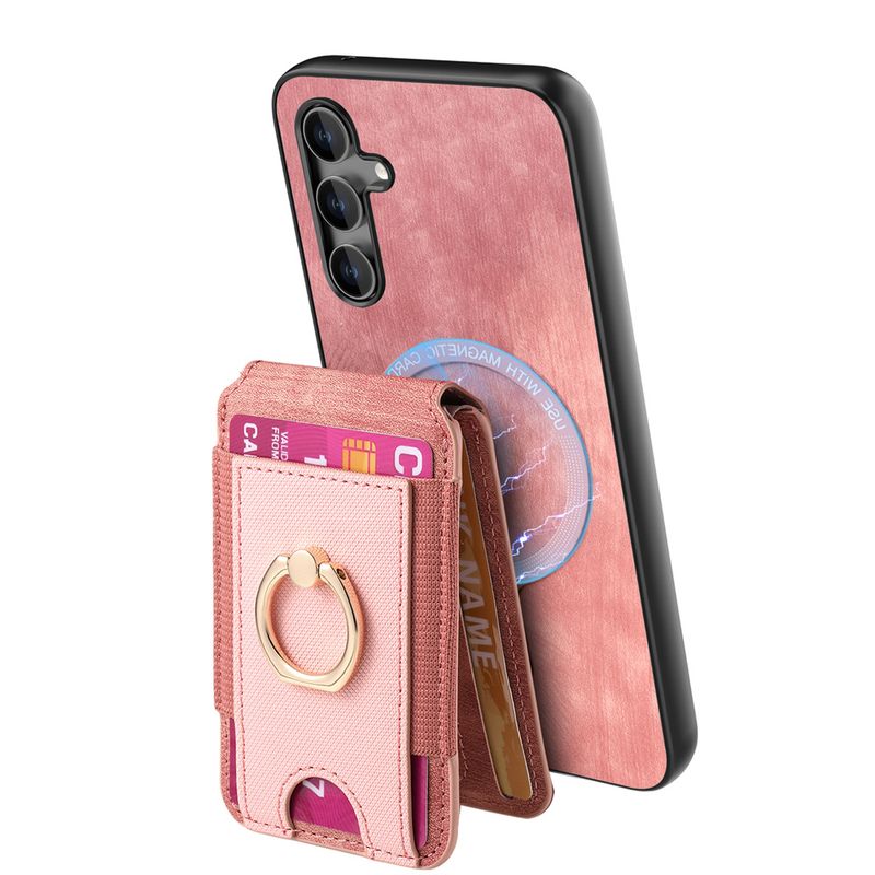Custodia in pelle con slot per carte di credito e portafoglio magnetico staccabile per Samsung S25 S24 S22 Ultra Plus S23 S21 FE A16 A06 A36 A56 A55 A35._voghion.com