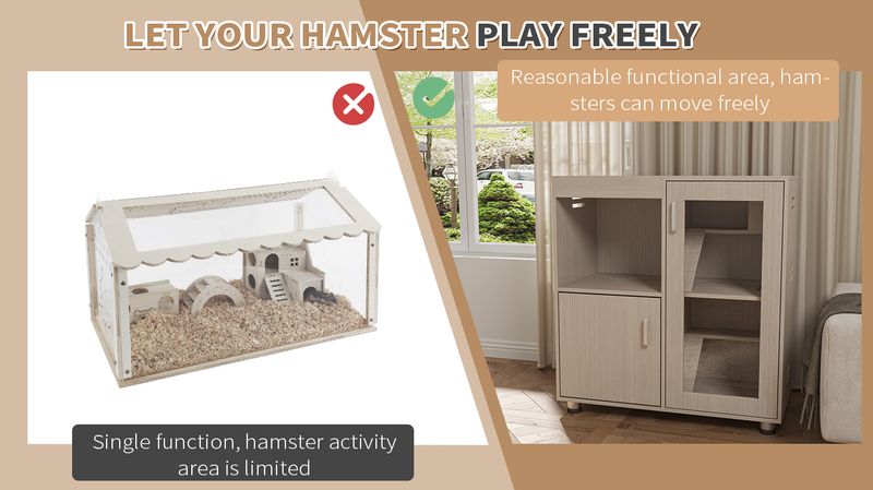 Guinea Pig Cages,4-Tier Hamster Cage Wood With Storage Cabinet, House For Rat Chinchilla, Openable Top, Acrylic Windows, Living World Deluxe Habitat X-Large_voghion.com