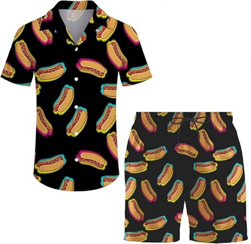 Unschlagbare Qualität Neues 3D-gedrucktes minimalistisches Herrenhemd T-Shirt Kurzarmshorts Strandset_voghion.com
