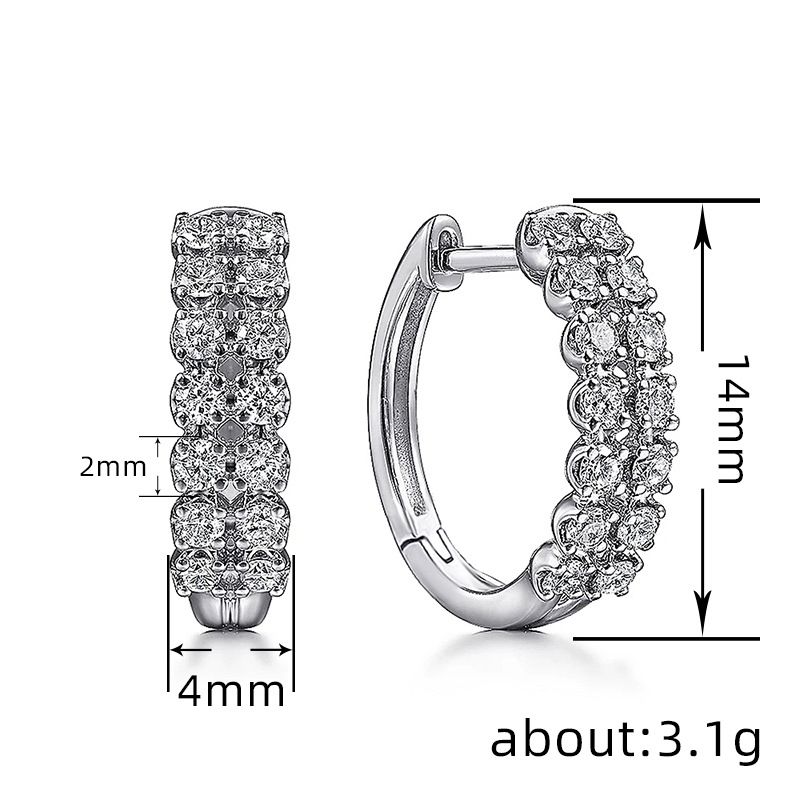 Cao Shi Eenvoudige Klassieke Hoepel Voor Vrouwen Ingelegd Met Zirkonia Exquise Temperament Sieraden Dagelijkse Bijpassende Oorbellen_voghion.com