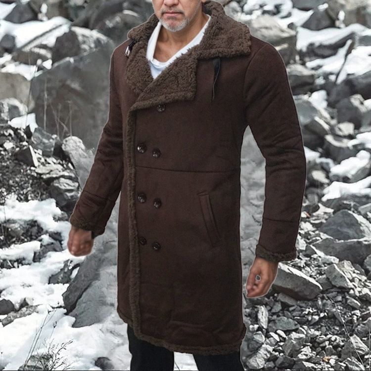 Men's Sherpa-Lined Suede Jacket – Winter-Ready Bomber Coat With Faux Shearling (Black/Burgundy/Coffee, Sizes S-5XL) | Extreme Cold Protection_voghion.com