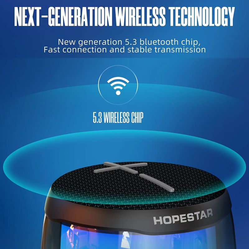 HOPESTAR P49 Tone Pulse RGB-licht waterdichte Bluetooth-luidspreker (blauw)_voghion.com