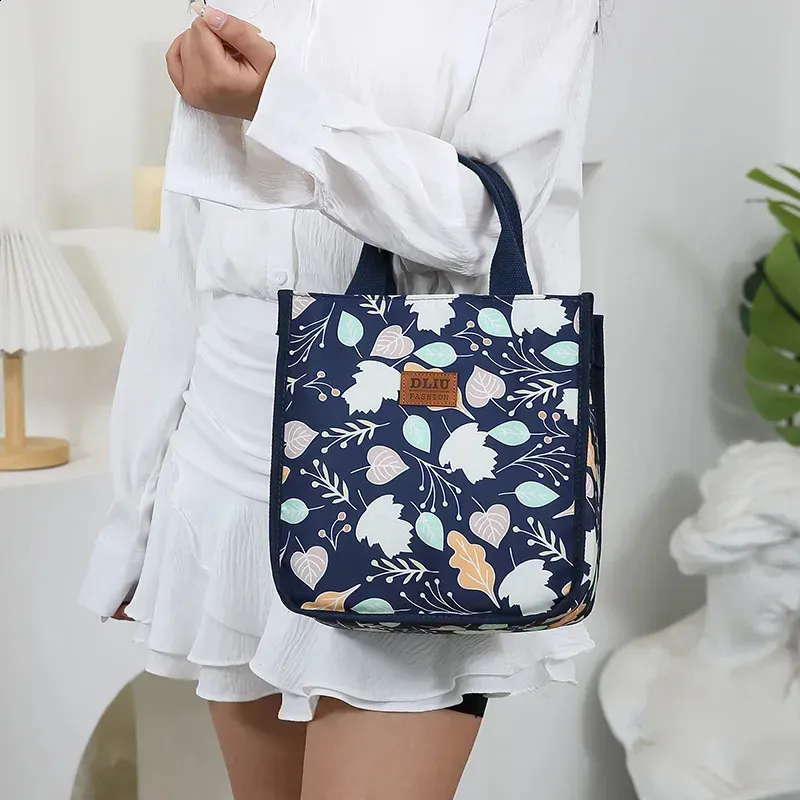 Sac à main en nylon imprimé, sac à lunch portable, pour le travail et le rangement quotidien, idéal pour les mères, 250318 l_voghion.com