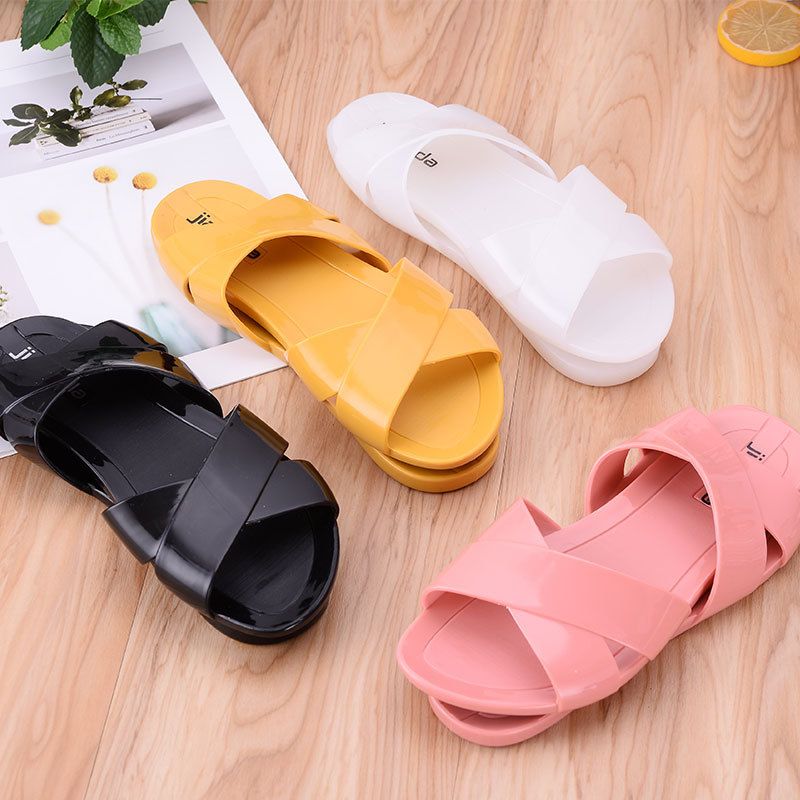 Pantofole in PVC con cristalli di gelatina, leggere e comode, con fondo piatto, per dormitori coreani da donna_voghion.com